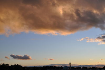 Scenic view of dramatic sky during sunset