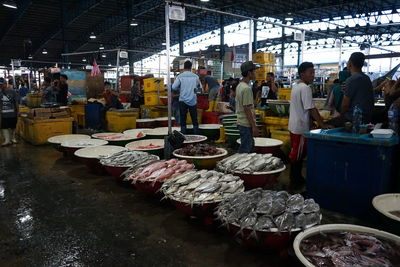 Group of people at market