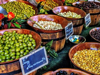 Vegetables for sale at market stall