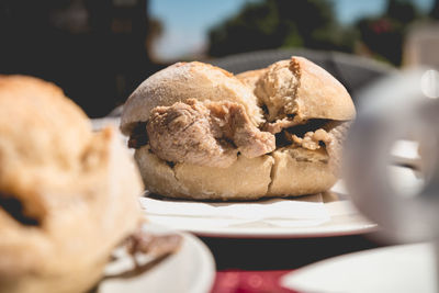 Close-up of bread in plate