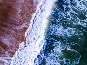 High angle view of sea waves