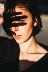 Close-up portrait of a young woman