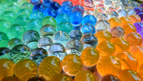 Full frame shot of multi colored glass