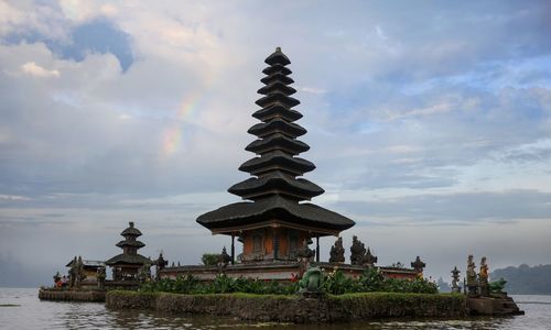 Low angle view of temple against sky