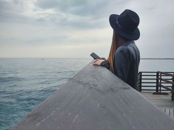 Woman looking at sea