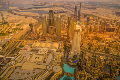 High angle view of cityscape