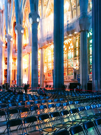 View of chairs arranged in row