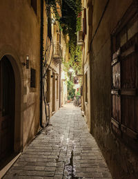 Narrow alley amidst buildings in city