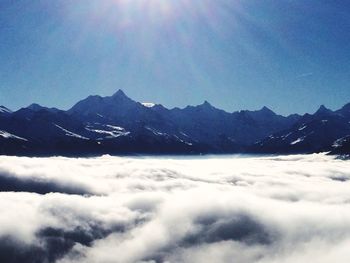 Scenic view of mountains against sky