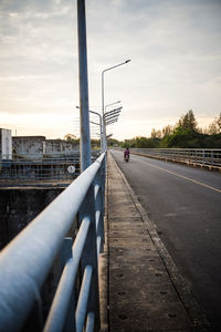 Surface level of road against sky