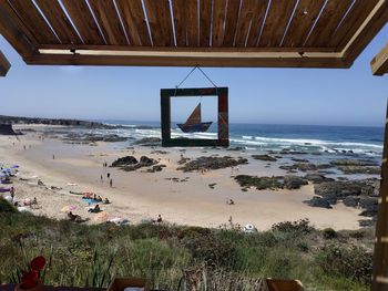 Scenic view of beach against sky