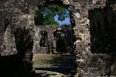 View of old ruins in cave