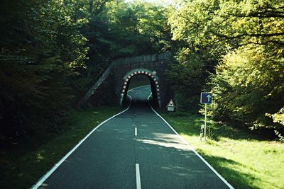 Road passing through tunnel