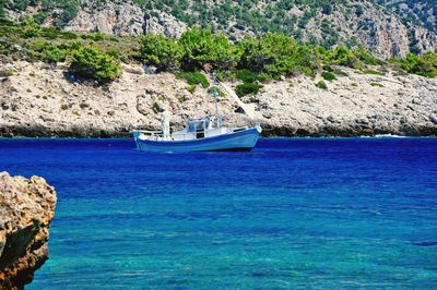 Scenic view of rock formation in sea