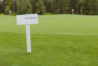 Information sign on field