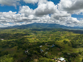 High angle view of townscape against sky
