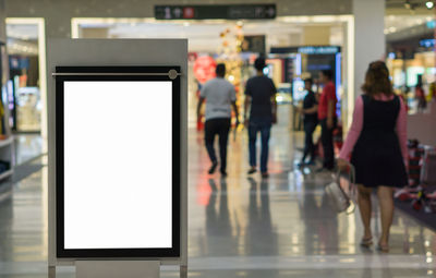 Blank billboard at airport