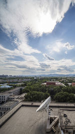 High angle view of townscape against sky