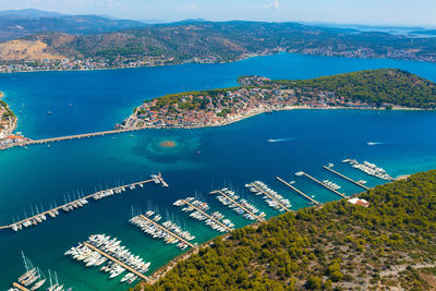 Rogoznicaaerial view of rogoznica town and marina, croatia