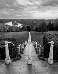 Walkway against sky