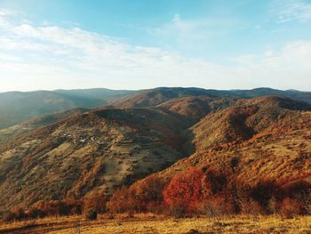 Scenic view of mountains against sky