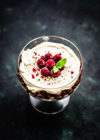 Close-up of dessert on table