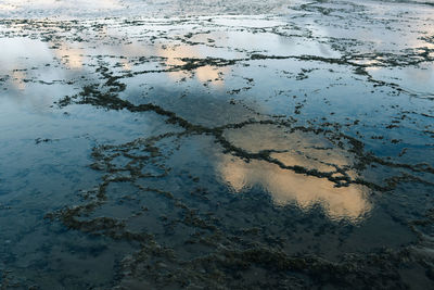 High angle view of water on beach