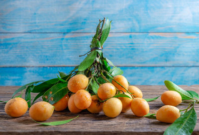 Close-up of oranges on table