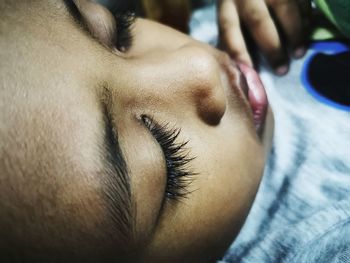 Close-up of man sleeping