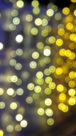 Defocused image of illuminated lights