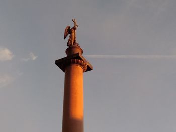 Low angle view of statue against clear sky