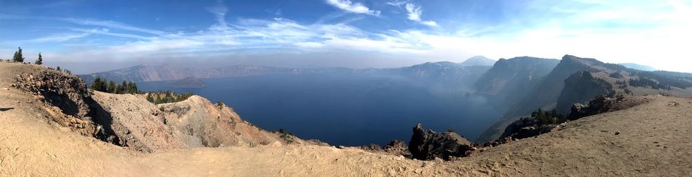 Panoramic view of mountains against sky