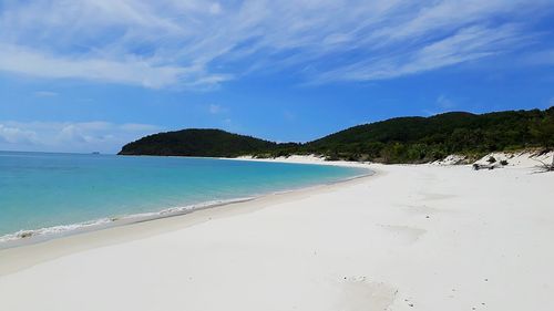 Scenic view of beach against sky