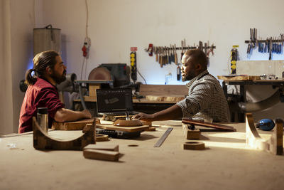 People working at table