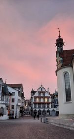 Buildings in city at a christmas evening