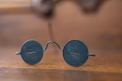 Close-up of sunglasses on table