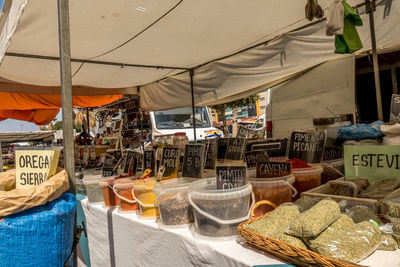 Panoramic view of market for sale at store