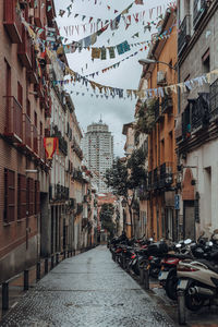 View from the street of the madrid tower, spain.