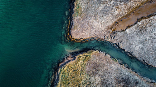 High angle view of beach