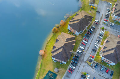 High angle view of city