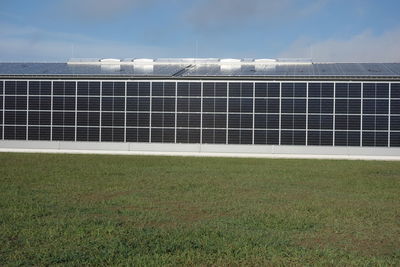 Solar panels on a house, using renewable energy in modern buildings