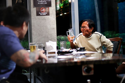 People sitting in restaurant