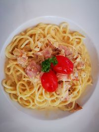 High angle view of meal served in plate