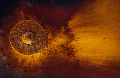 High angle view of rusty metal