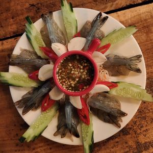 High angle view of vegetables in bowl on table