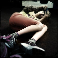 Close-up of woman standing on ground