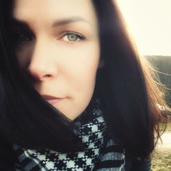 Close-up portrait of beautiful young woman