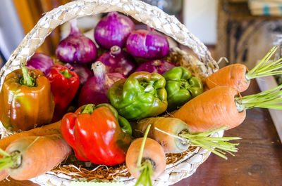 Close-up of vegetables in basket