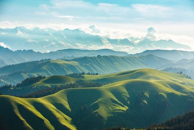 Scenic view of mountains against sky