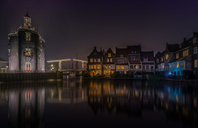 Illuminated city at night